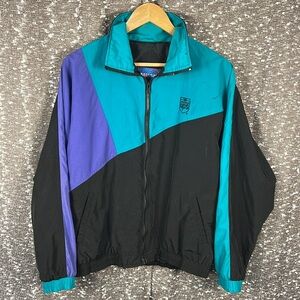 Vintage 90’s UPS Colorblock Vendor Jacket‎ Size Med Purple Teal